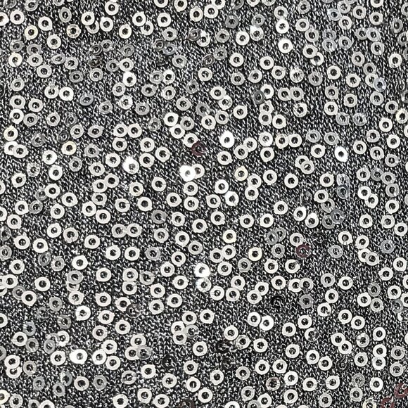 NWT AIDAN MATTOX Silver Sequin Embellished LS Faux Wrap Cocktail Mini Dress Sz 4 - Picture 2 of 10